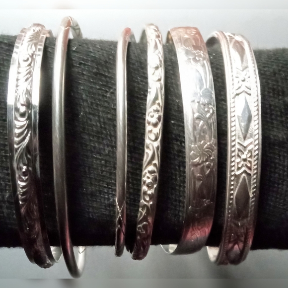 Vintage Sterling silver West Indian Jamaican Bangles bracelets 102 Grams - Picture 2 of 16